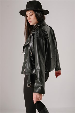 Çakım Model Salaş Deri Ceket Siyah