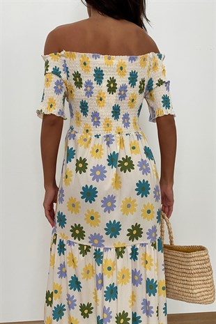Sunflower Poplin Gipeli Elbise Sarı
