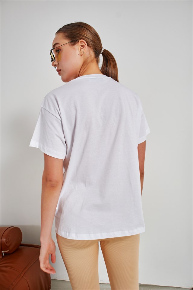 Turunçgil Oversize Tshirt Beyaz